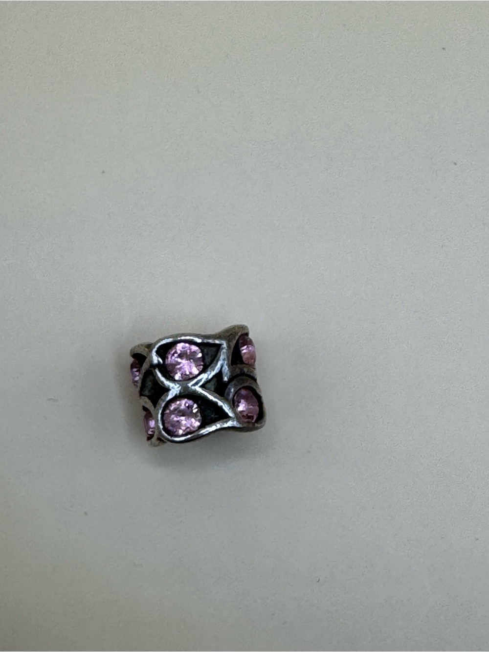 Authentic Chamilia Paisley Rose Pink Swarovski Charm .925 Sterling Silver JA-46B